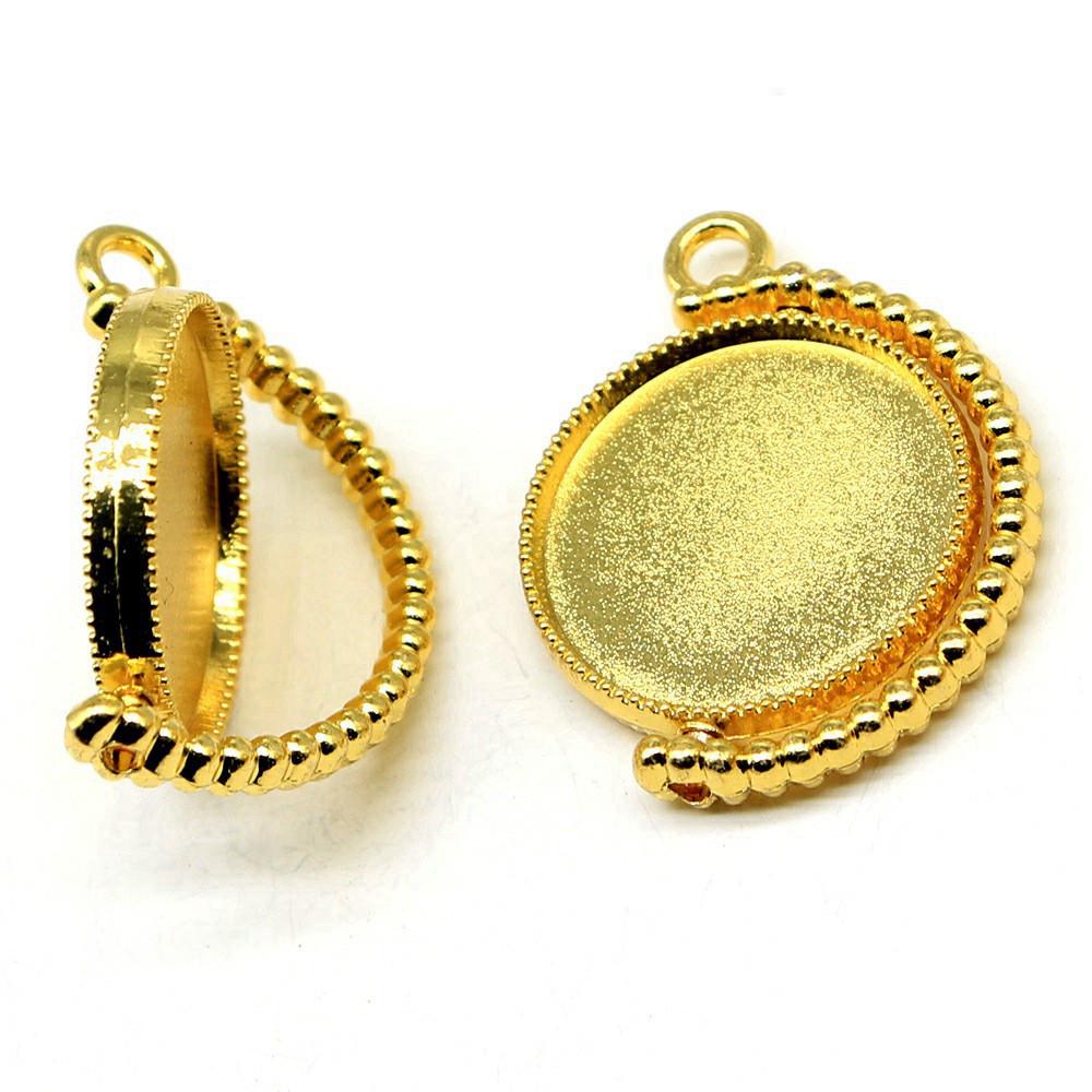 Akcesoria Części Obrotowa Okrągła Baza Pod Cabochon Szklany Taca Ustawień Materiały do Biżuterii Dziecięcej TA019