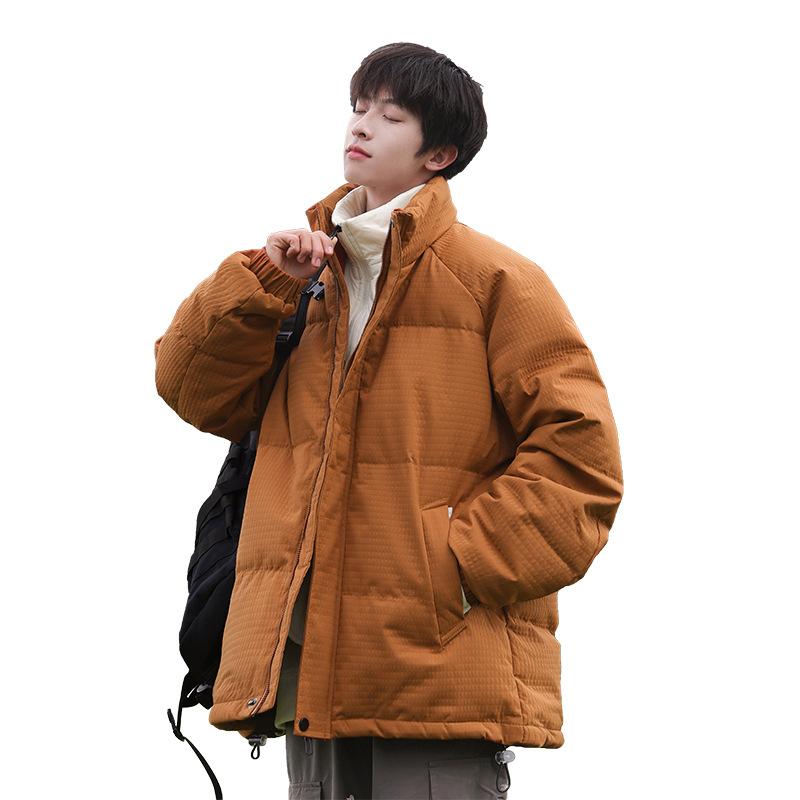 New stand-up collar thickened windproof and warm simple versatile fashion explosion winter couple white duck down jacket