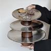 Retro Luxury Dessert Tray Exquisite Walnut Wooden High Tea Snack Fruit Dish Wedding Party Dessert Decor Home Hotel Supplies