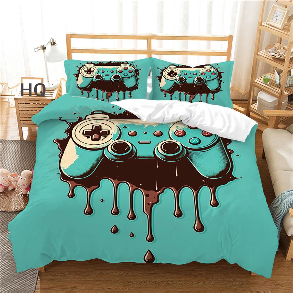 3D Game Console Printing Home Bedding Set King Size Bed Clothes Microfiber High Ranking Duvet Cover Set
