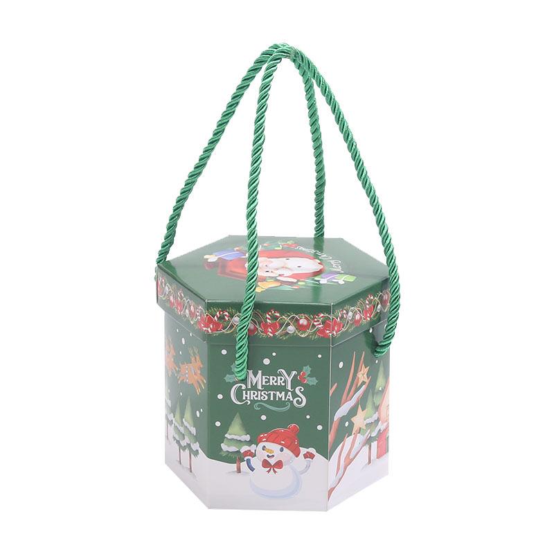 Hexagonal Christmas Eve Candy Apple Gift Box for Kids