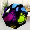 1pc Footprints Automatic Open, Sturdy Iron Frame, Compact Folding Design, All-Season Portable Umbrella for Women & Men yy250801111