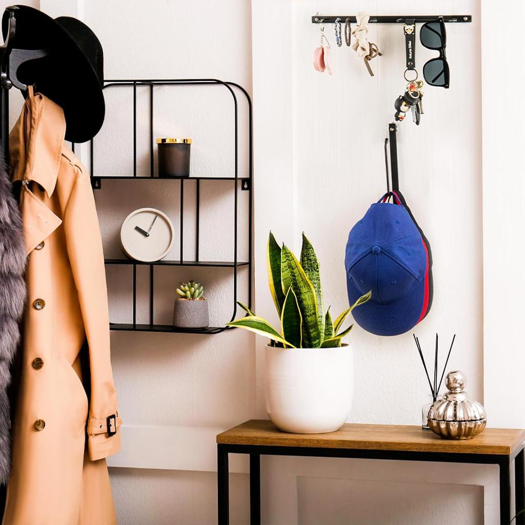 Hat Rack for Baseball Caps (2-Pack), Stainless Steel Hat Organizer for Baseball Caps, Multi-Purpose Hooks for Wall, Strong Adhesive/Wall Drilled