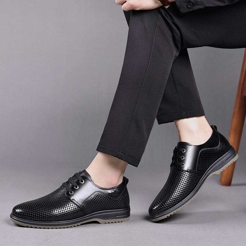 Casual Men's Leather Shoes Minimalist Comfortable Gentleman Style Leisure Business Office Comfortable Quality Shoes Breathable