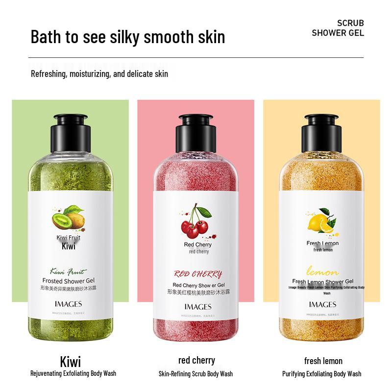 Kiwi Skin Renewing Scrub Body Wash: Deep Cleansing, Refreshing, Gentle, Fragrant Shower Gel