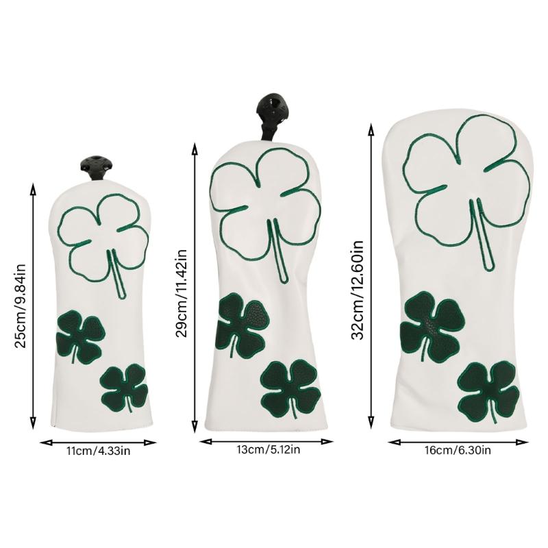 3Pcs Waterproofs Golfs Headcover PU Leather Golfs Club Head Cover Leaf Pattern Fairway Wood Head Cover Golfs Accessories