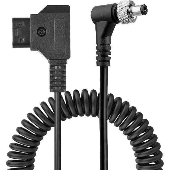 D-Tap to Locking DC 5.5 2.5mm Monitor Coiled Power Cable Compatible with Atomos Ninja V/Shogun PIX-E7 PIX-E5 7 Touchscreen/Hollyland Mars 400s