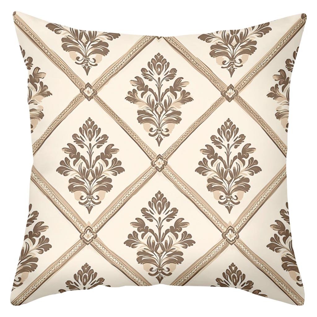 Decorative Throw Pillows With Floral And Damask Patterns Polyester Pillowcase, Sofa Decorative Cushion Cov Headboard Pillow