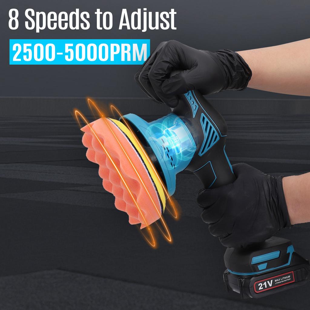 Cordless Car Polisher 21V Electric Auto Polishing Machine Multifunctional Home Cleaning Waxing Wood Sanding Rust