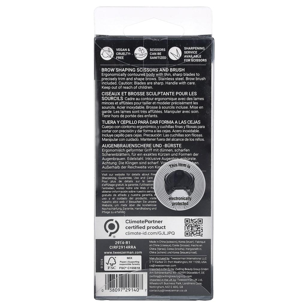 TWEEZERMAN Brow Shaping Scissors & Brush, 2-Piece Set