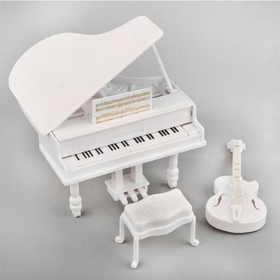 3 Pezzi Strumenti Musicali Miniatura Oggetti di Scena Casa delle Bambole Pianoforte a Coda Mobili Chitarra Violoncello Modello Accessori per Bambole Ornamenti di Simulazione