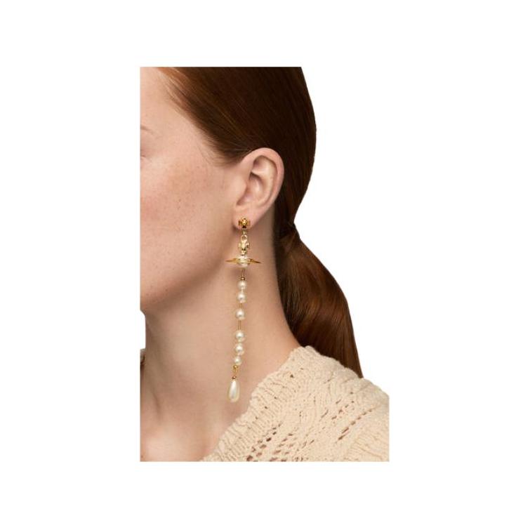 Vivienne Westwood Broken Pearl Earrings Women earrings Gold 62030002R118R118
