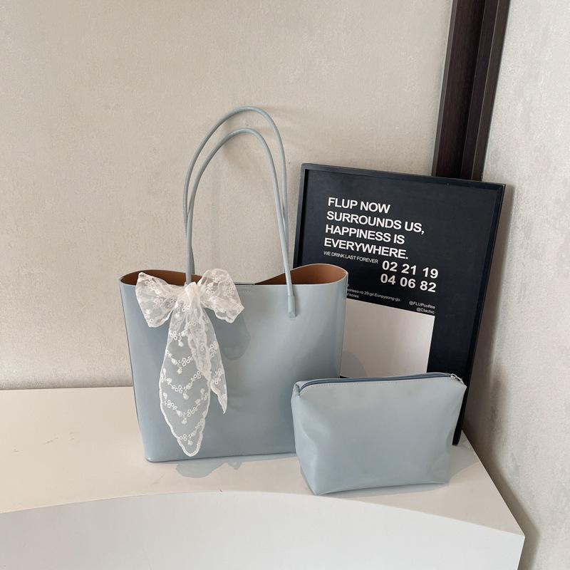 Fashion Large-capacity Tote Bag Women's Shoulder Bag Versatile Solid Color Mother and Child