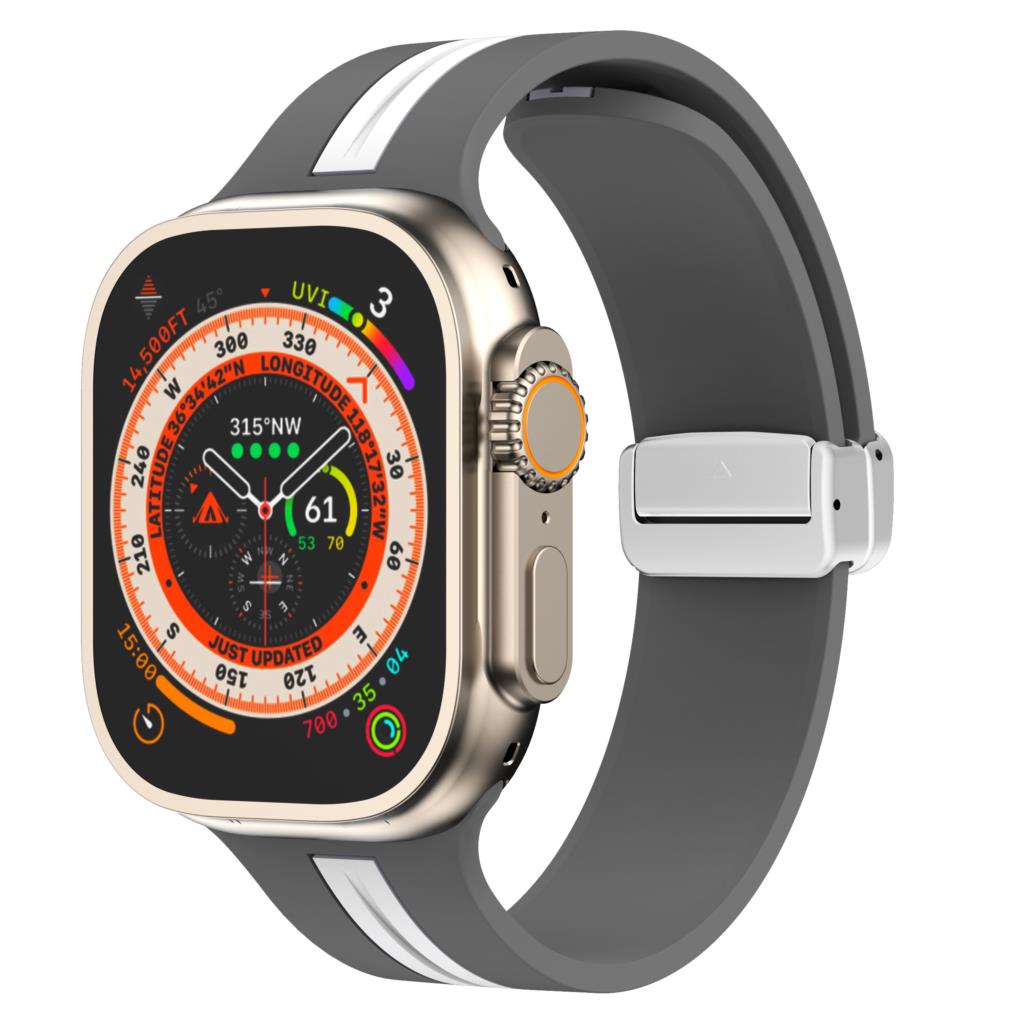Magnetic buckle Strap For Apple Watch Ultra 2 band 49mm 44mm 40mm 45mm 41mm 38mm Silicone Bracelet iWatch series 7 3 6 5 se 8 9