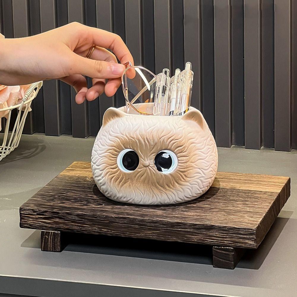 Modern Cat Tissue Box Ceramic Napkin Dispenser Storage Tube Towel Organizer  Living Room