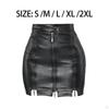 Casual Women PU Leather Skirt Clothes High Waisted Dress Y2K Black Pencil Bodycon for Girl
