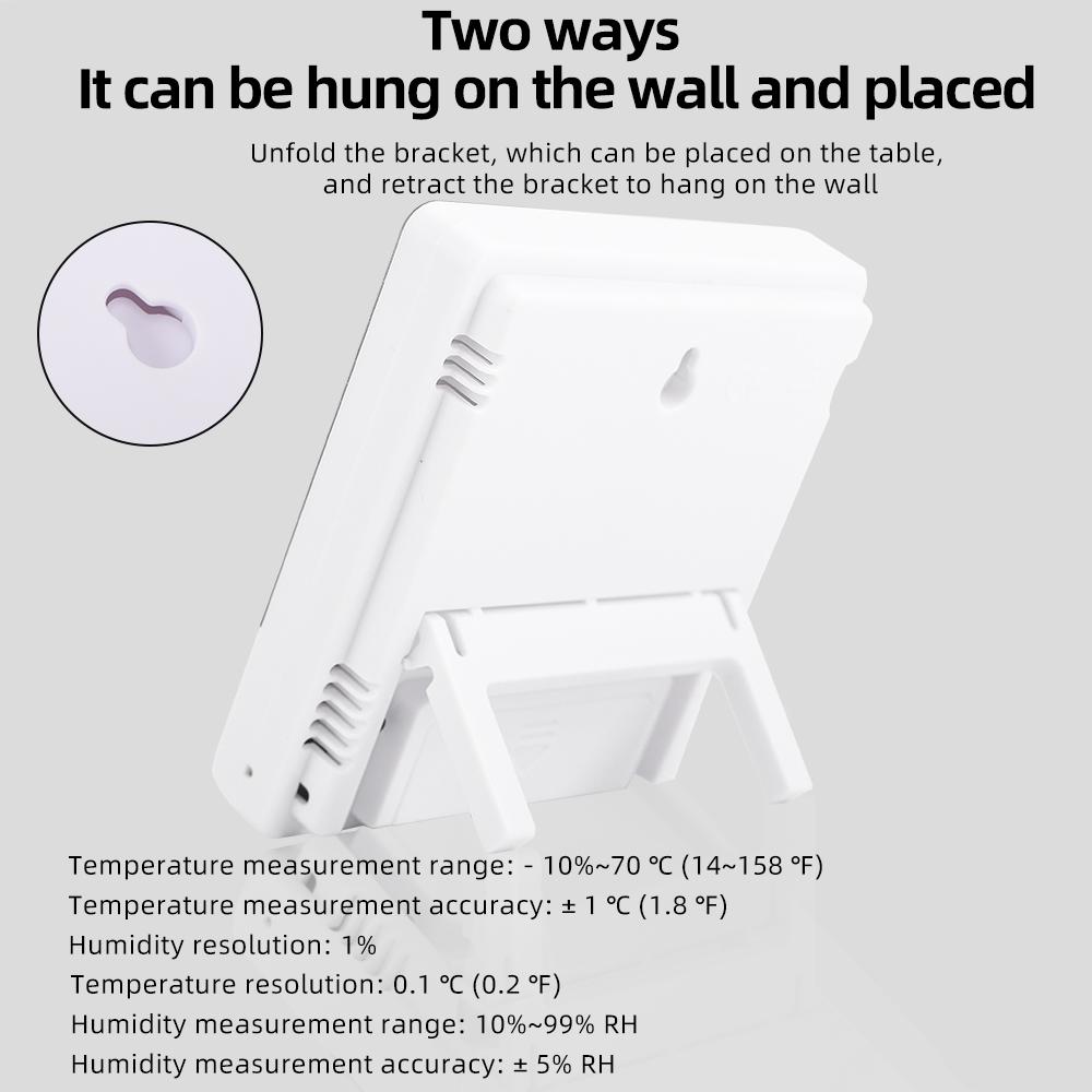 HTC-1 HTC-2 Digital Temperature Humidity Meter Electronic LCD Indoor Outdoor Thermometer Hygrometer Weather Station Clock