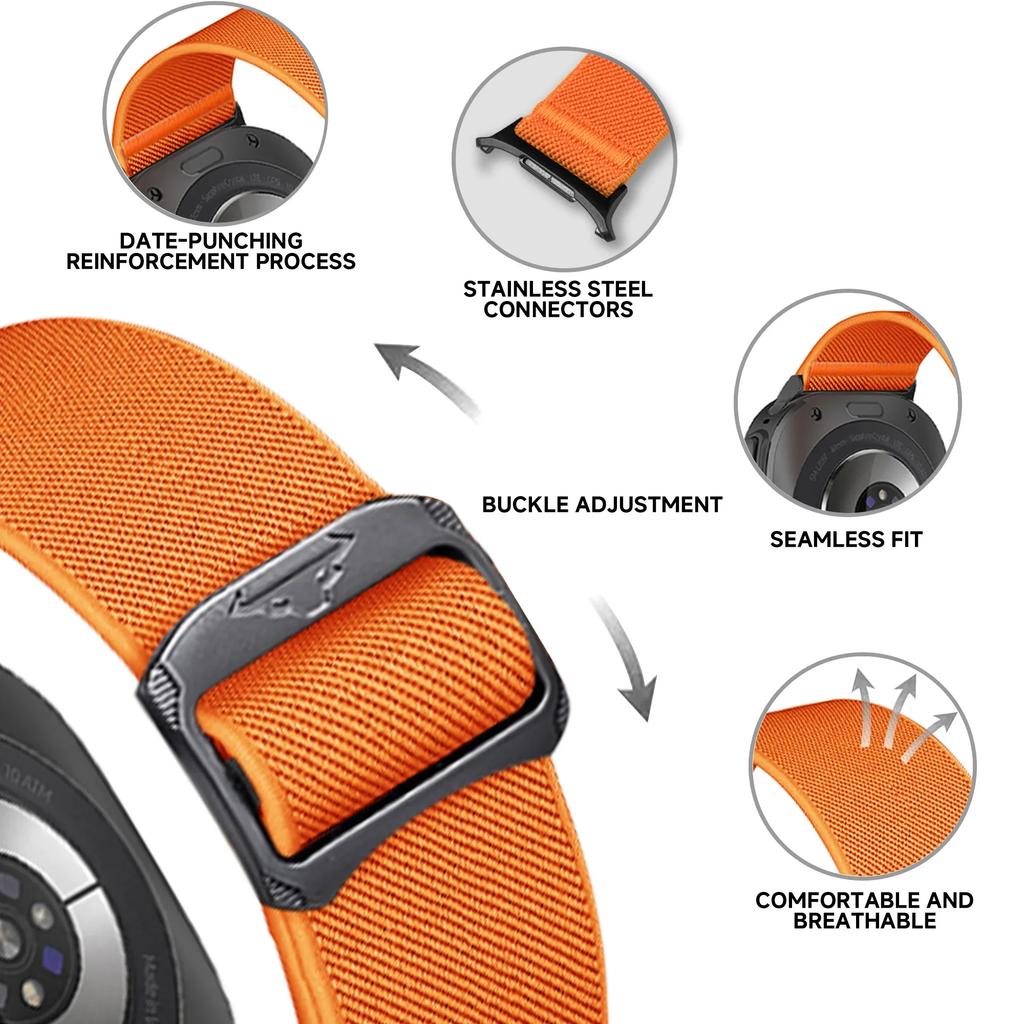 Nylon Strap For Samsung Galaxy Watch Ultra 47mm Elastic Sports Loop Wrist Watch Bracelet Correa For Galaxy Watch 7 Ultra Band
