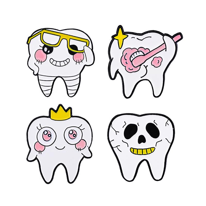 Chic White Toothbrush Brooch: Love Your Smile & Happy Brushing