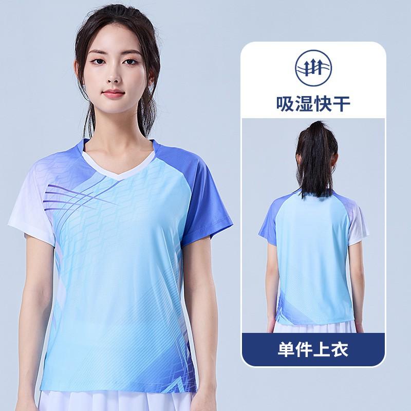 Quick-Dry Badminton Shirt Unisex Short Sleeve Training Top Tennis Ping Pong Sports Wear