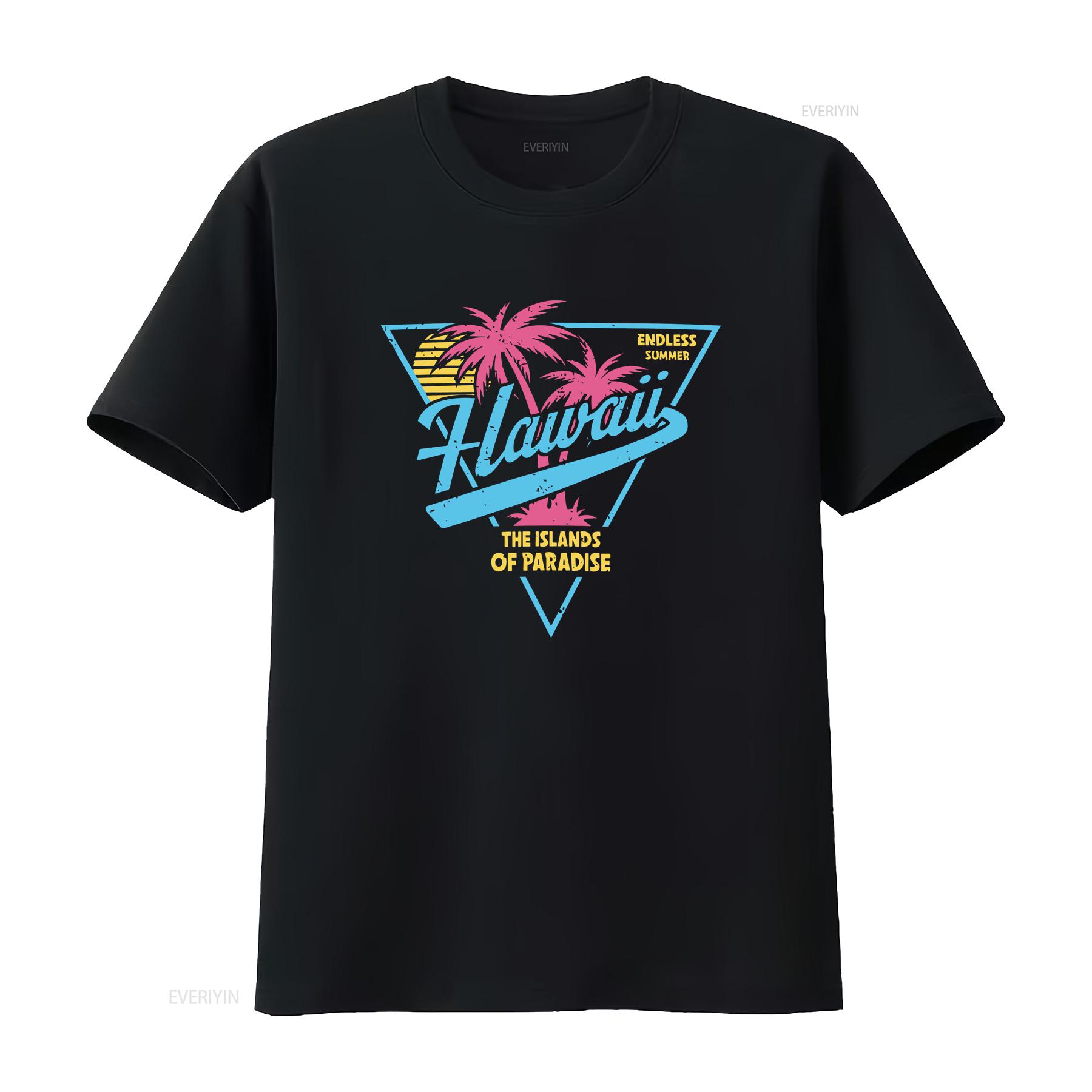 

HAWAII SHIRT Islands of Paradise Endless Summer 80s Style Retro Soft T XS 5XL vintage Washed Versatile Unisex streetwear 4XL