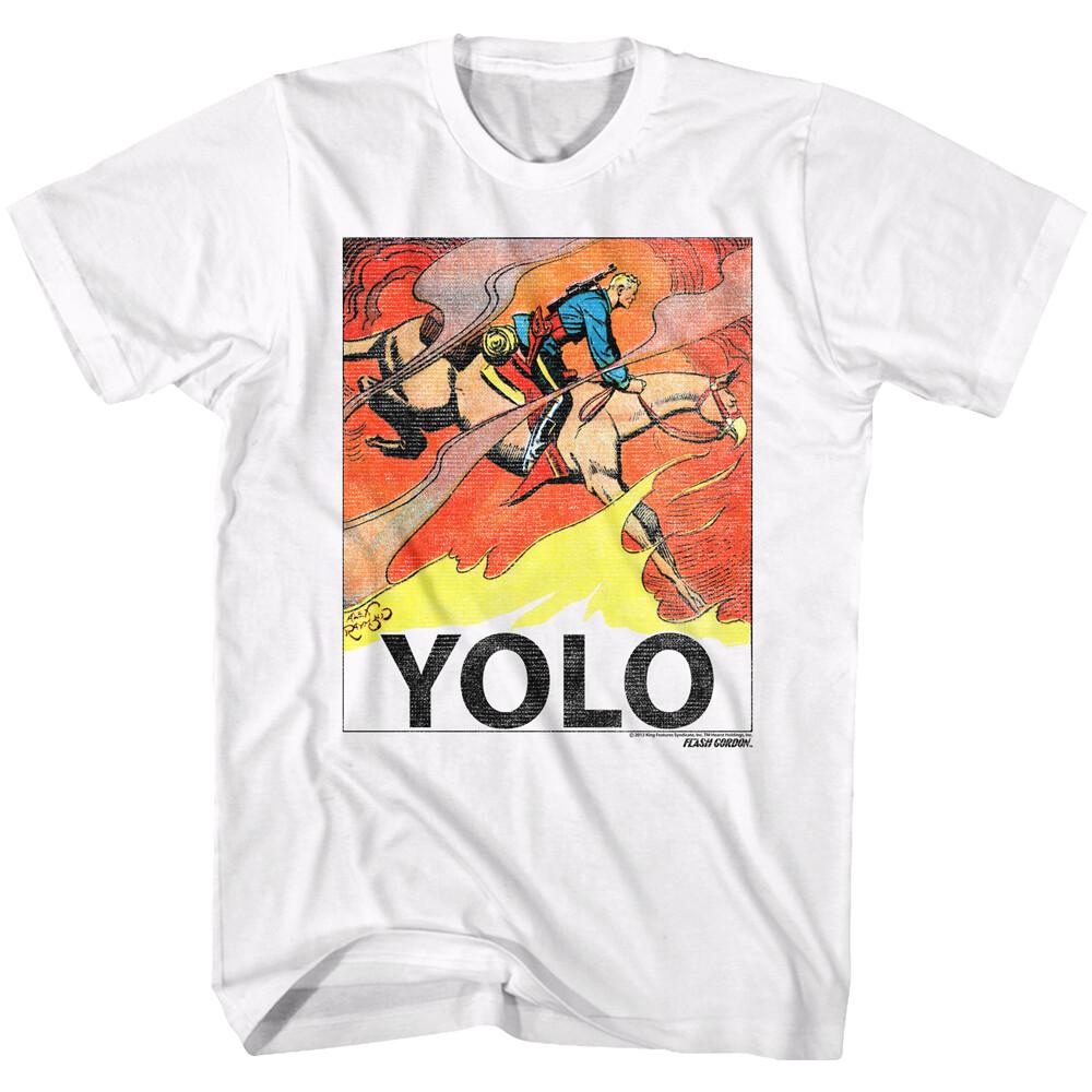 Flash Gordon Classic 80 Movie YOLO Flash On Horse Men T Shirt XXL