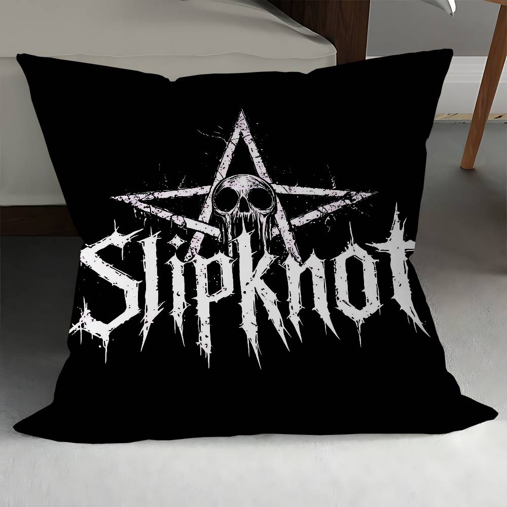 Rockband S-Slipknot Logotyp Kuddfodral Tum Gårdshusdekor Hem Prydnadskuddfodral För Soffdekorationer
