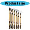 6Pcs Double Head Drill Bit HSS Twist Drill Bit for Hard Metal Cast Iron Wood and Plastic Woodworking Accessories