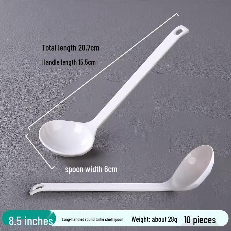 White Melamine Restaurant Soup Spoon