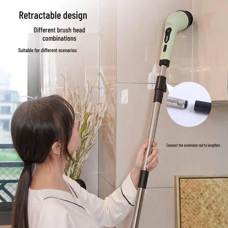 Wodoodporny Ręczny Elektryczny Zmywak Gąbka - Bezprzewodowy, Wielofunkcyjny do Czyszczenia Kuchni i Podłóg