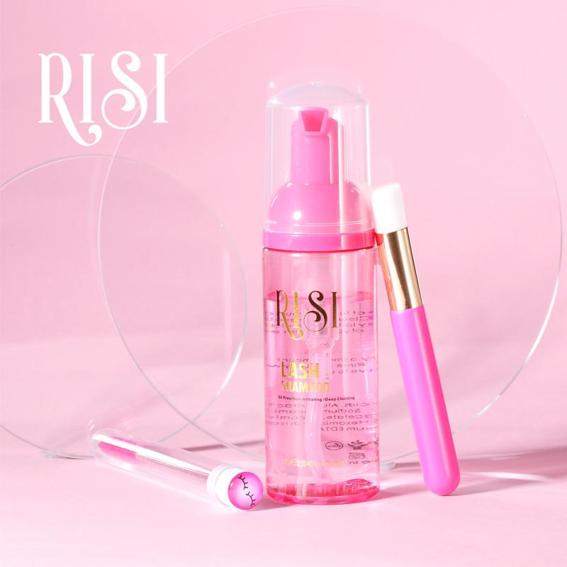 RISI High Quality Lash Shampoo Kit Personalized Label Eyelash Foaming Lash Cleanser Eyelash Extensions C&7MM