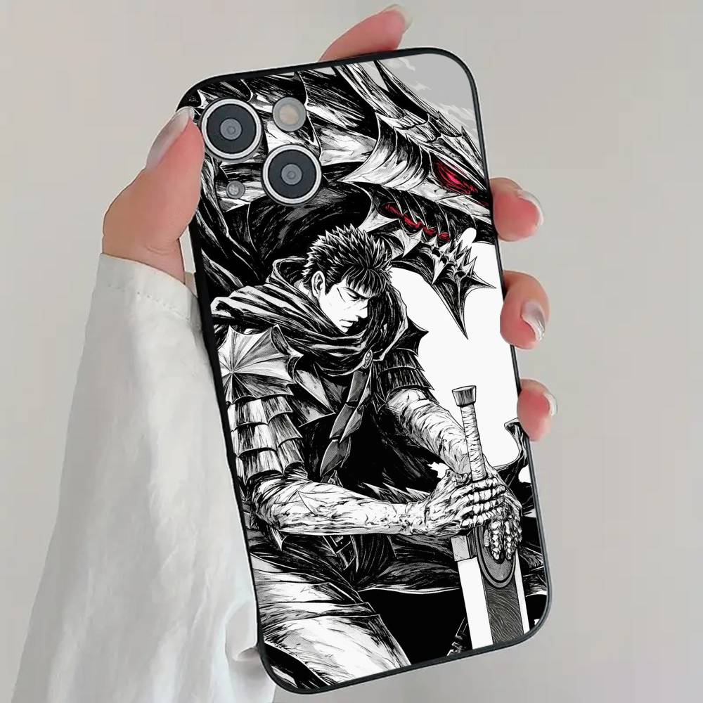 Anime B-Berserk Phone Case Cool Black Silicone Soft For IPhone 16 15 14 13 12 11 X XR Plus Pro Max Plus IPHONE XR
