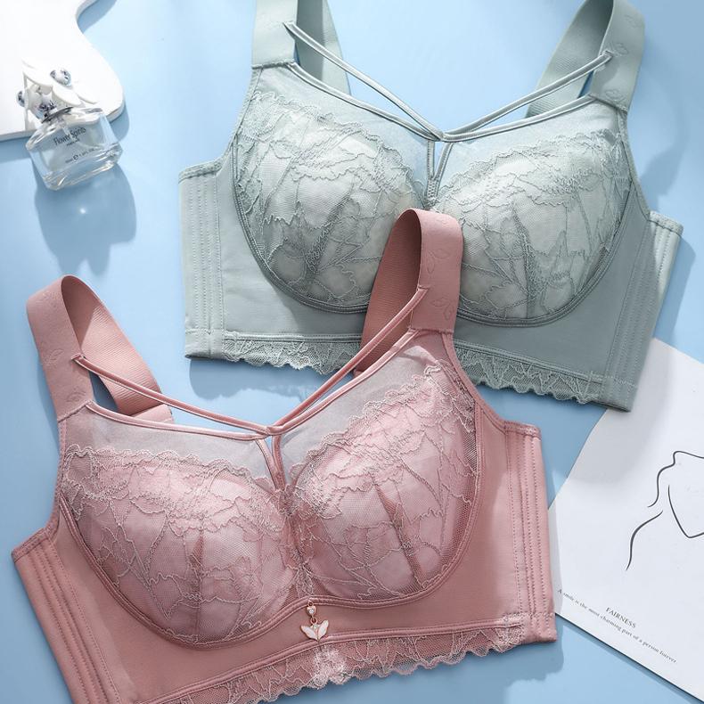 Women's Full Cup Bra Without Steel Ring Women's Gathering Adjustment Lace Collection Accessory Bra