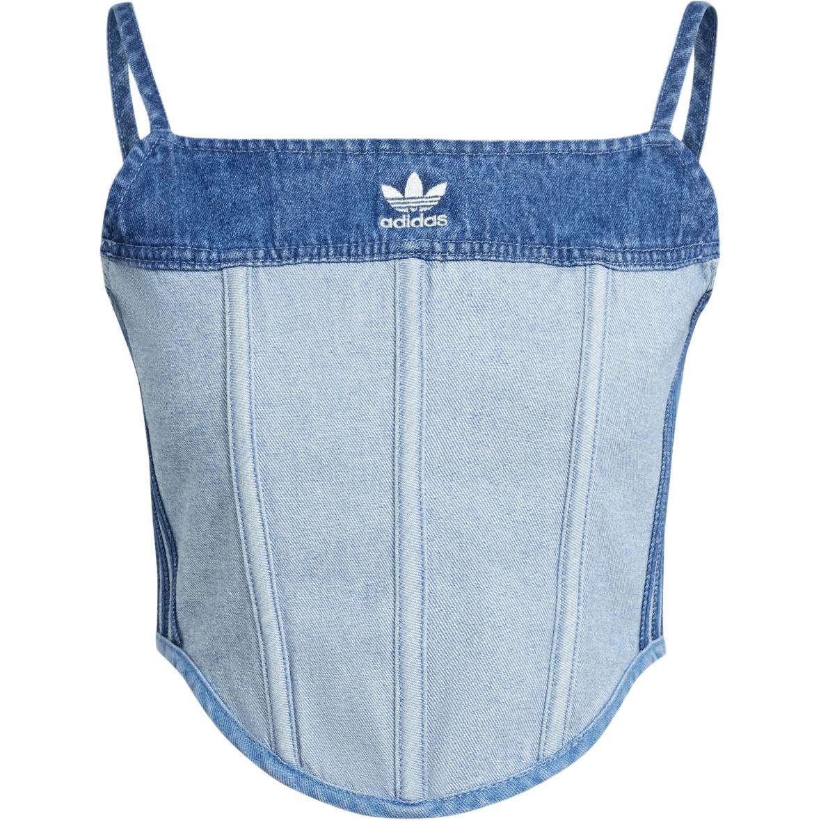 adidas Originals x KSENIASCHNAIDER Women s Denim Corset Top Medium Blue Light Denim IW5671 30