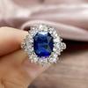 Gorgeous Navy Blue Cubic Zirconia Women Ring Wedding Engagement Accessories Series Gold Color/Silver Color Luxury Jewelry