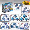 Serie 8in1 City Police Command Truck Building Blocks Policeman Robot Car Helicopter Model Bricks Toys for Children with Box