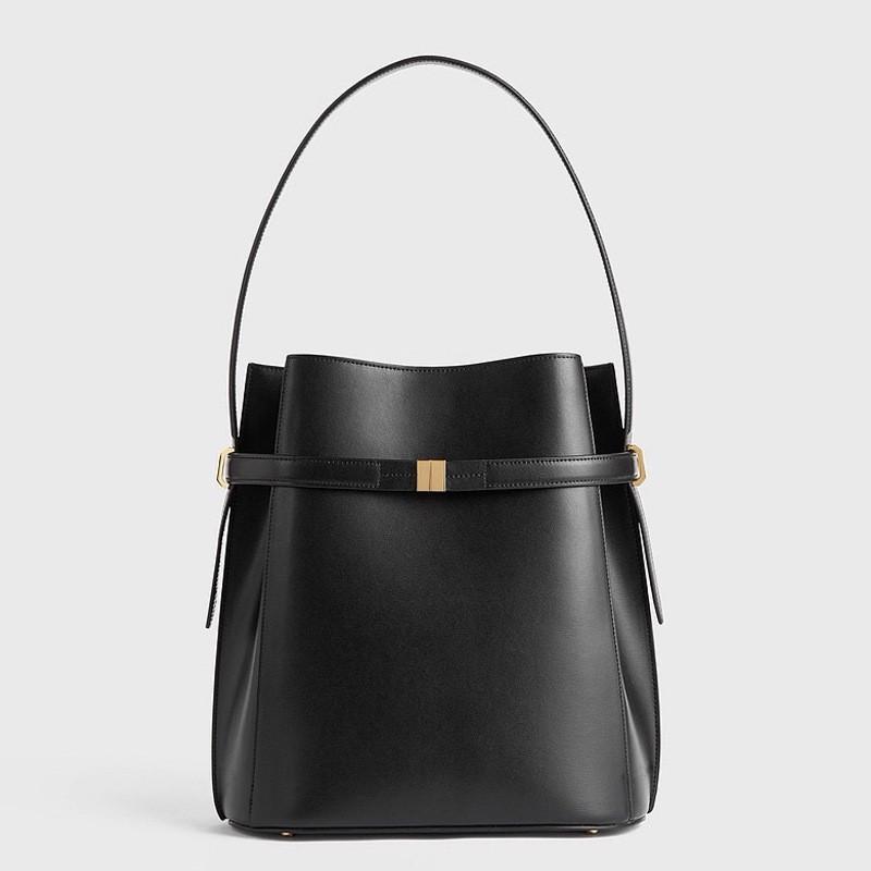 

Large-capacity Single-shoulder Leather Bucket Bag Light Luxury High-end Simple Niche Wide Shoulder Strap Cross-body