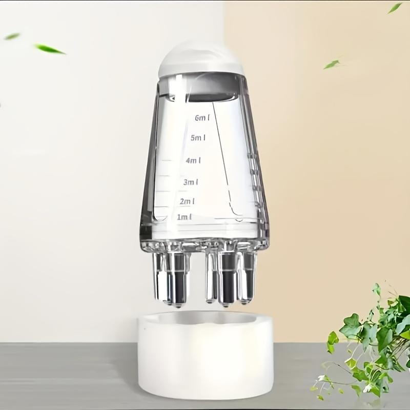 1pc Portable Handheld Scalp Serum Rollerball Massage Comb,Stainless Steel Bristle, ABS Plastic Handle, White & Light Grey, for Normal Hair Style