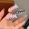 Girly Gradient Fish Bone Hair Comb & Clip – Cute Styling Accessory for Flyaways & Bangs