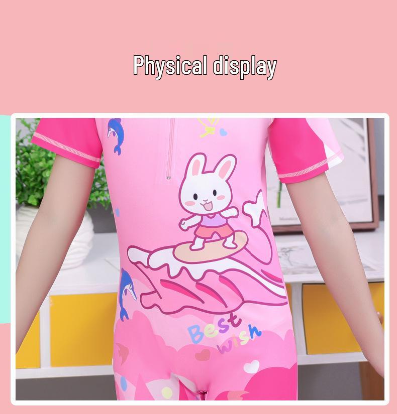 Korean Style Princess One-Piece Cartoon Swimsuit for Girls (Customizable)