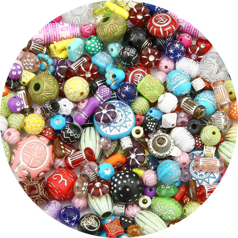 Rainbow Retro Beads Mystery Box: DIY Mixed Bead and Pendant Accessories for Handmade Jewelry