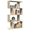 VidaXL Room Divider Shelf 4 Levels Sonoma Oak 70x24x129cm, Shelf, Bookcase, Storage Shelf, 858104