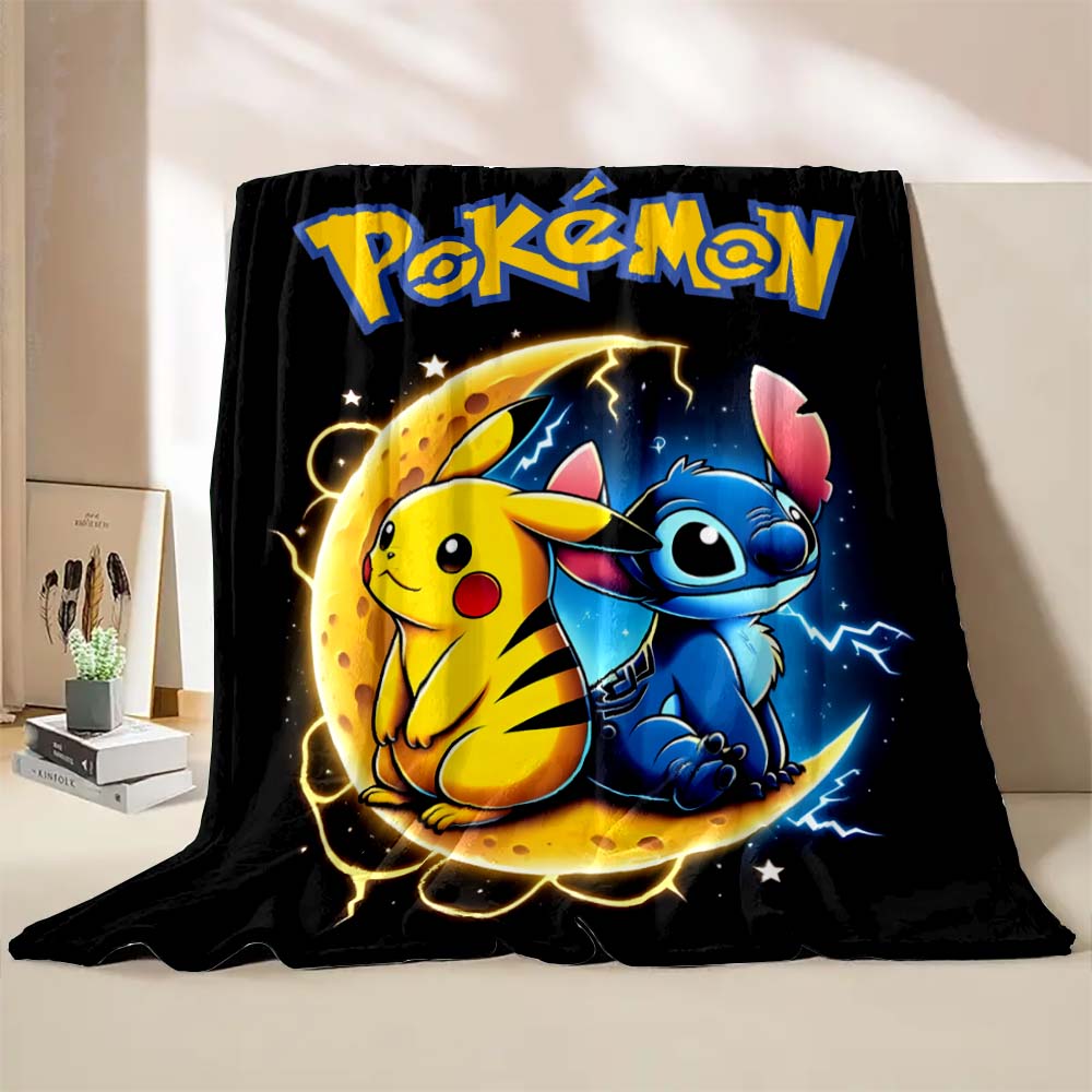 1PC Pokémon Pikachu Pattern Blanket Warm Soft Fluffy Kids and Adults Sofa Bed Throw Blanket Outdoor Travel Camping Luxury Gifts