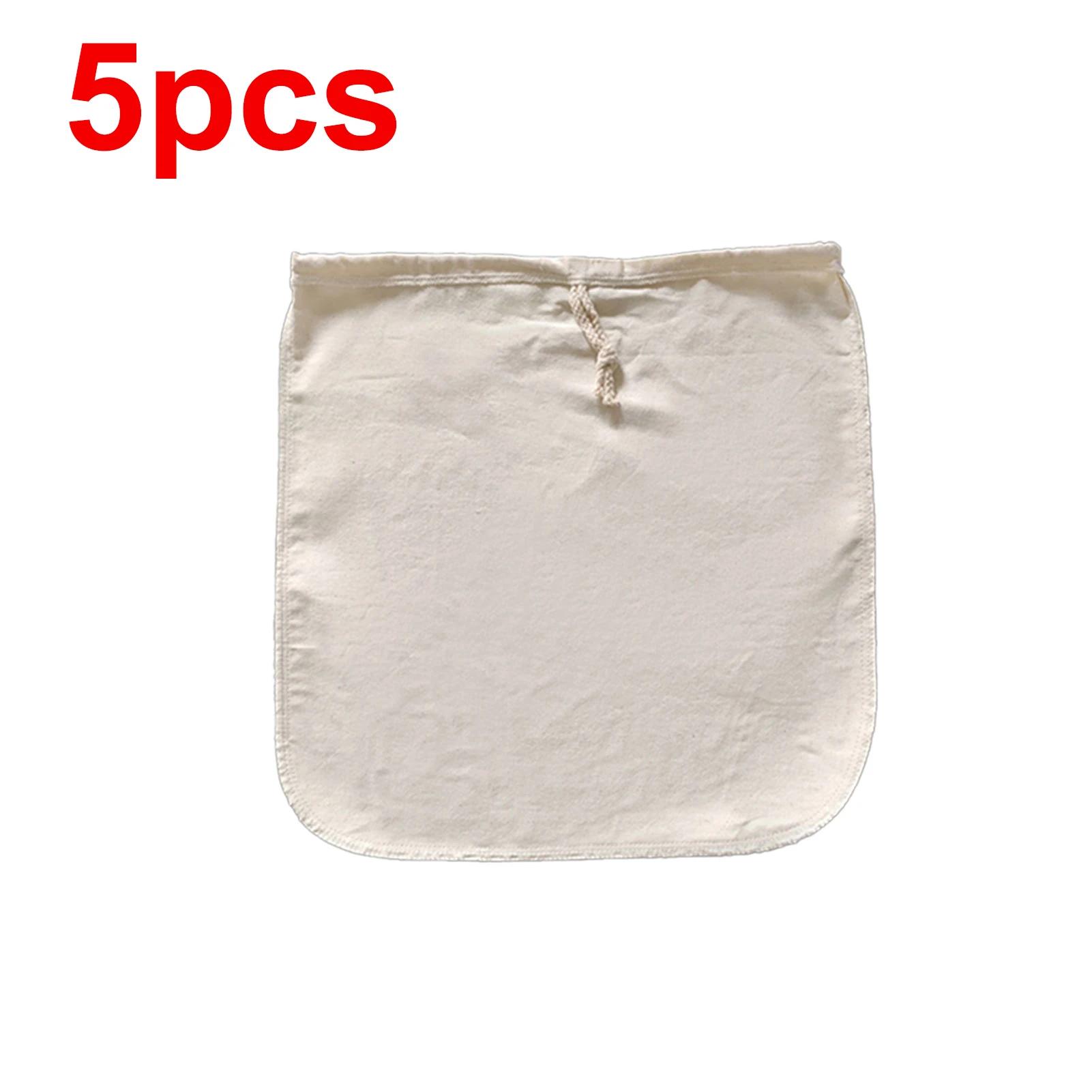 

5/10/20pcs Cold Brew Coffee Filter Bag Reusable Food Grade Pure Cotton Filter 100% Unbleached Drinkware for Milk Fruit Juice 8inch 12inch