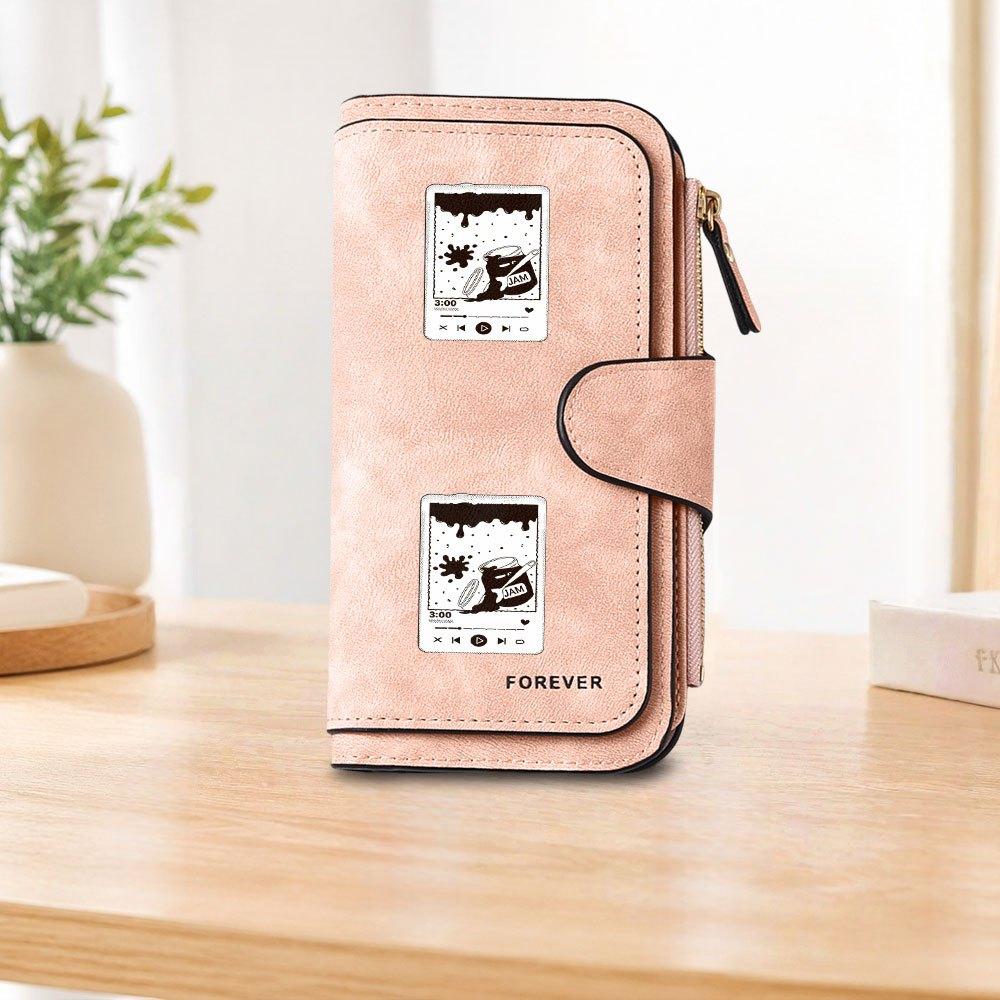 JAM Jam Pattern Long Zipper Wallet, Large Capacity Card Holder, Unisex Clutch Bag, Fashionable Zipper Coin Purse, Suitable for Daily Use, A Great