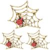3Pcs Brooch Pins   Retro Fashion Alloy   Spider Shaped   Wedding Bouquets Kit(CHJ2087 Red   )