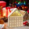 Weihnachts-LED-Holz-Adventskalender mit 24 Schubladen DIY Beleuchtbar 24 Tage Countdown Adventskalender Weihnachten Feiertagsgeschenk Dekoration