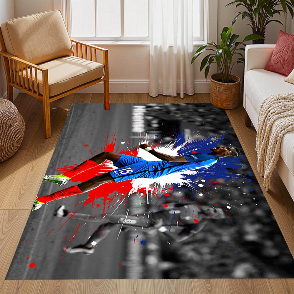 Paul Pogba Action Floor Mat Perfect for Kitchen Dormitory Living Rooms Playrooms Antislip Carpet Anime Office Decor