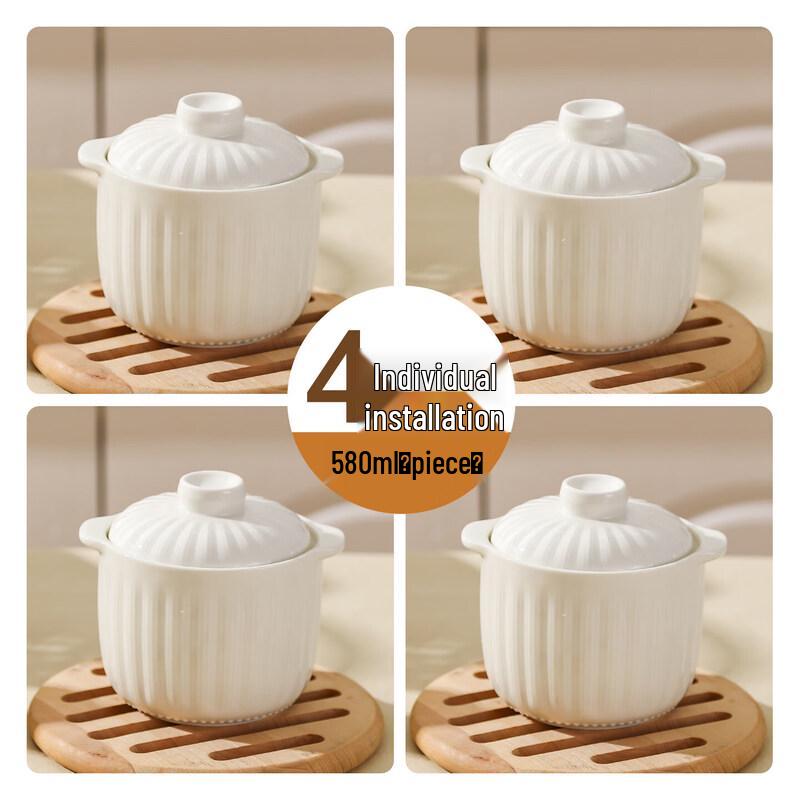 Qiwei Ceramic Double-Handle Stew Pot