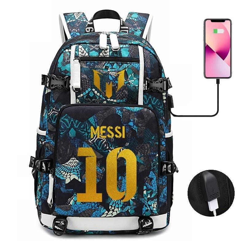 Glow-in-the-Dark Soccer Backpack Teens Large Capacity Laptop Bag With Padded Straps Oxford Fabric Trendy Patchwork Design